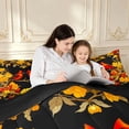 thumbnail image 4 of Erosebridal Watercolor Cardinal Animals Queen Comforter Set,Rustic Flowers Comforter Sets Queen,Black Yellow,Black Reversible,3 Pieces,1 Comforter and 2 Pillowcases, 4 of 7