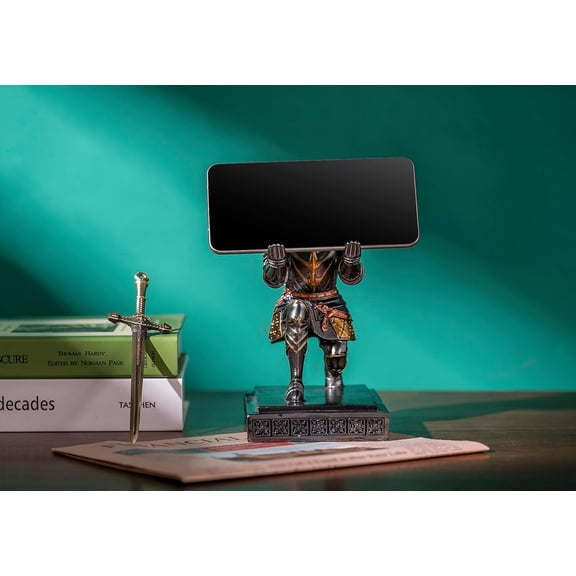 King's Guard Knight Pen Holder Pen Stand Desk Organizers and Accessories Resin Pencil Holder as Gift with a Nice Letter Opener for Office and Home Desk Organizer (Iron)