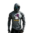 thumbnail image 2 of GrmtClth Men's Halloween Sun Protection Shirt Halloween Witch Hat Ghost Graphic Hooded Sun Protection Long Sleeve Daily Tops Gray L, 2 of 3