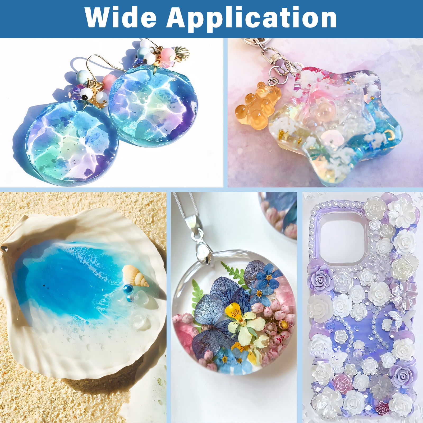 Bond Craftor UV Resin Kit 500g – Fast Curing Ultraviolet Resin for Crafts, Jewelry, DIY, and Coating, Molding, and Casting