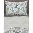 thumbnail image 3 of Cartoon Comforter & Sham Bedding Set, Smiling Dinosaurs with Palm and Cactus, 3 pcs Duvet Set Microfiber Filling Quilt, 5 Sizes, White Seafoam Dimgray, by Ambesonne, 3 of 4