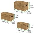 thumbnail image 4 of mDesign Woven Seagrass Home Storage Basket with Lid, Set of 3 - Natural Finish, 4 of 8