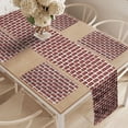 thumbnail image 2 of Ambesonne London Table Runner & Placemats, Cartoon Double Decker, Placemat 4 pcs + Runner 14"x72", Red Grey Cream, 2 of 2