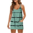 thumbnail image 2 of Fankiway Ensemble Mode Femme Col en V Sans Manches Poches Robe Chandail Shorts Ensemble 2 Pcs Jupe Été, 2 of 5