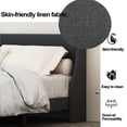 thumbnail image 3 of Miniyam Queen Size Upholstered Bed Frame with Wingback Headboard, No Box Spring Needed, Dark Gray, 3 of 7