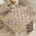 thumbnail image 2 of Ambesonne Orange Mandala Table Runner & Placemats, Pastel Flourishes, Placemat 4 pcs + Runner 16"x72", Peach Dark Brown Cream, 2 of 2