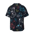 thumbnail image 2 of Easygdp Joystick Gamepad Men's Casual Short-sleeved Shirt with Pocket and Button Suitable for Beach Vacation Leisure - 3X-Large, 2 of 7