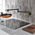 thumbnail image 3 of SUMERAIN Pot Filler Faucet Wall Mount Kitchen Faucet Black and Gold Double Joint Swing Arms, Two Handle, 3 of 12