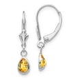 thumbnail image 1 of 14K White Gold Earring Birthstone (11) November Women'S Citrine Pear Yellow 23 mm 4, 1 of 3