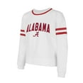 thumbnail image 2 of Women's Concepts Sport  White Alabama Crimson Tide Borough French Terry Arch Over Long Sleeve Top, 2 of 3