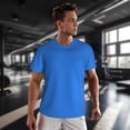thumbnail image 3 of Wukai Dodgerblue Print Men's Short-Sleeved Mesh T-Shirt,Quick-Dry Short Sleeve Workout T-Shirt-Medium, 3 of 8