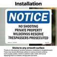 thumbnail image 3 of No Shooting Private Property Wilderness OSHA Notice Vinyl Decal Label 5 Inch x 3.5 Inch - 10 Pack, 3 of 6