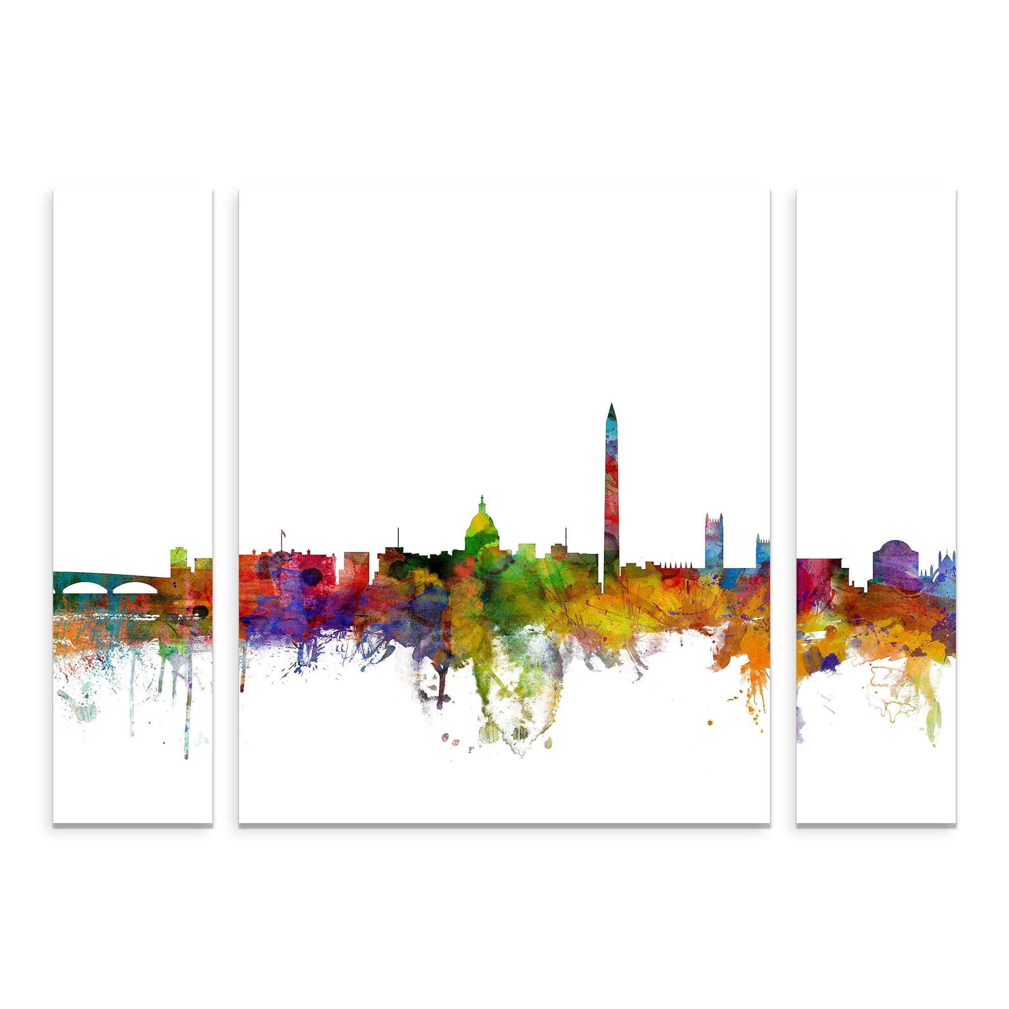 Trademark Fine Art 'Washington DC Skyline II' Multi-Panel Canvas Art Set by Michael Tompsett