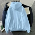 thumbnail image 4 of Elvqul Hoodies Women Under $5 Fleece Pullover Fall Sweatshirts Women Light Blue Solid Long Sleeve Hooded Shirts Tops, 4 of 4