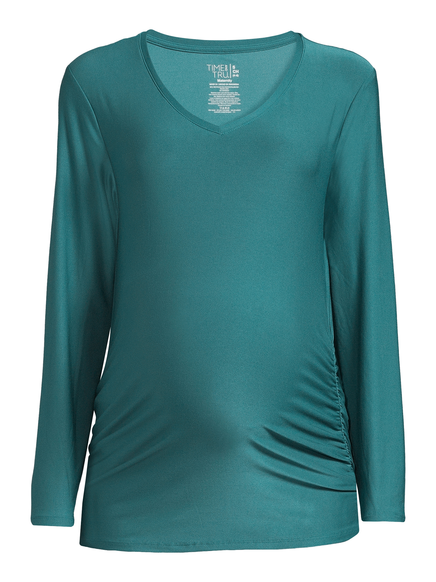Time and Tru Women's Maternity Long Sleeve V-Neck T-Shirt