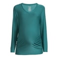 thumbnail image 5 of Time and Tru Women's Maternity Long Sleeve V-Neck T-Shirt, 5 of 6