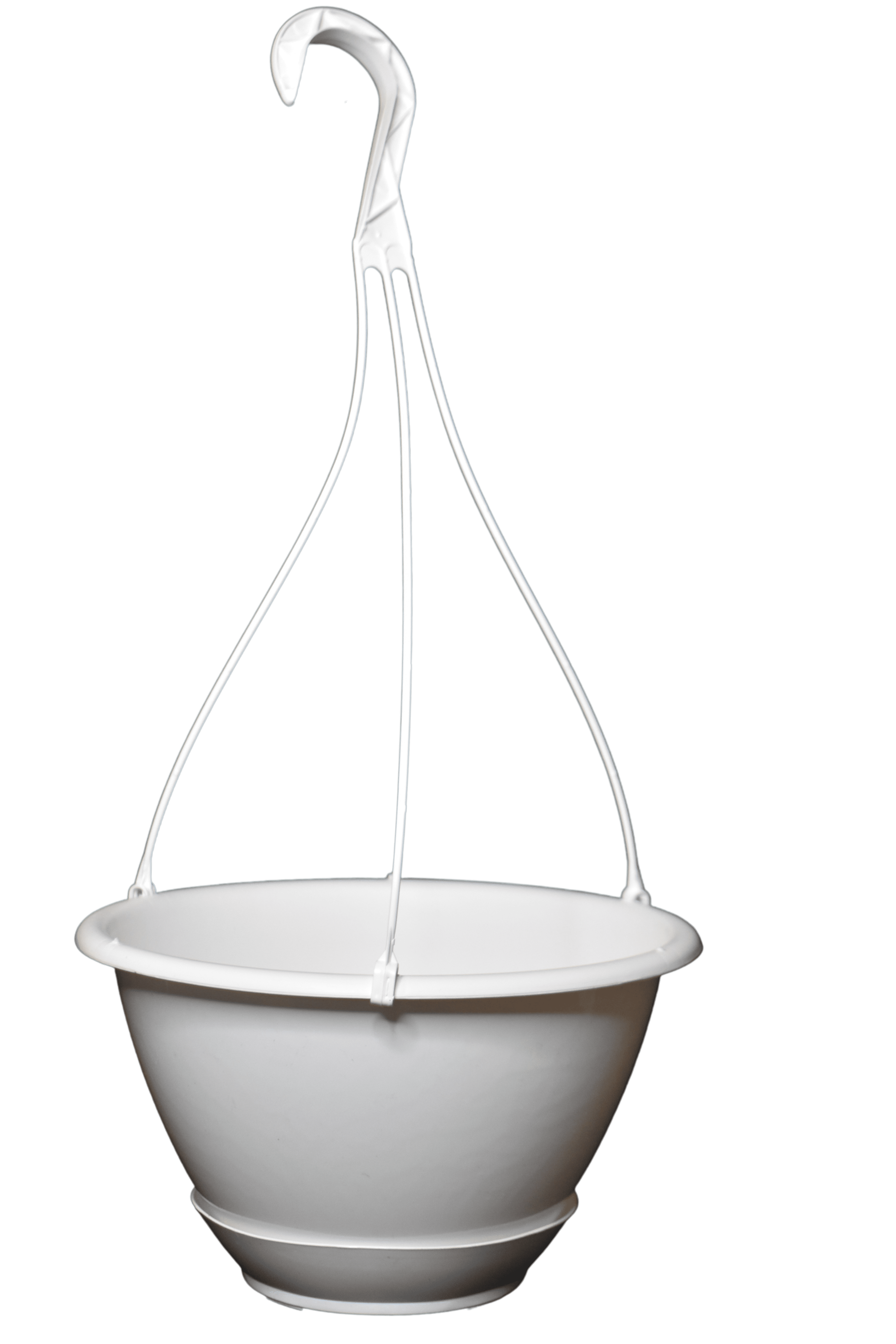 KOBA 10" Round Hanging Basket Planter with Saucer, White, 10 Count