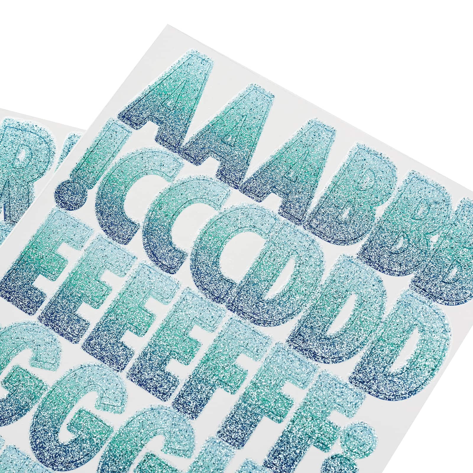 Recollections Blue Glitter Ombre Alphabet Stickers, 12 Pack