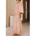 thumbnail image 3 of Women's Printed Balloon Sleeve Maxi Shirt Dress with Belt and Button Front 100% Polyester fabric for Everyday Wear, 3 of 13