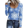 thumbnail image 1 of Jienlioq Mode Femmes Décontracté Manches Longues Imprimé Col Rond T-Shirt Ample Blouse Tops, 1 of 5
