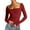 Wine, variant on UJNDER Women's Long Sleeve Crop Top Square Neck Double Lined Basic Slim Fit T Shirts for Women Casual Wear Wine S