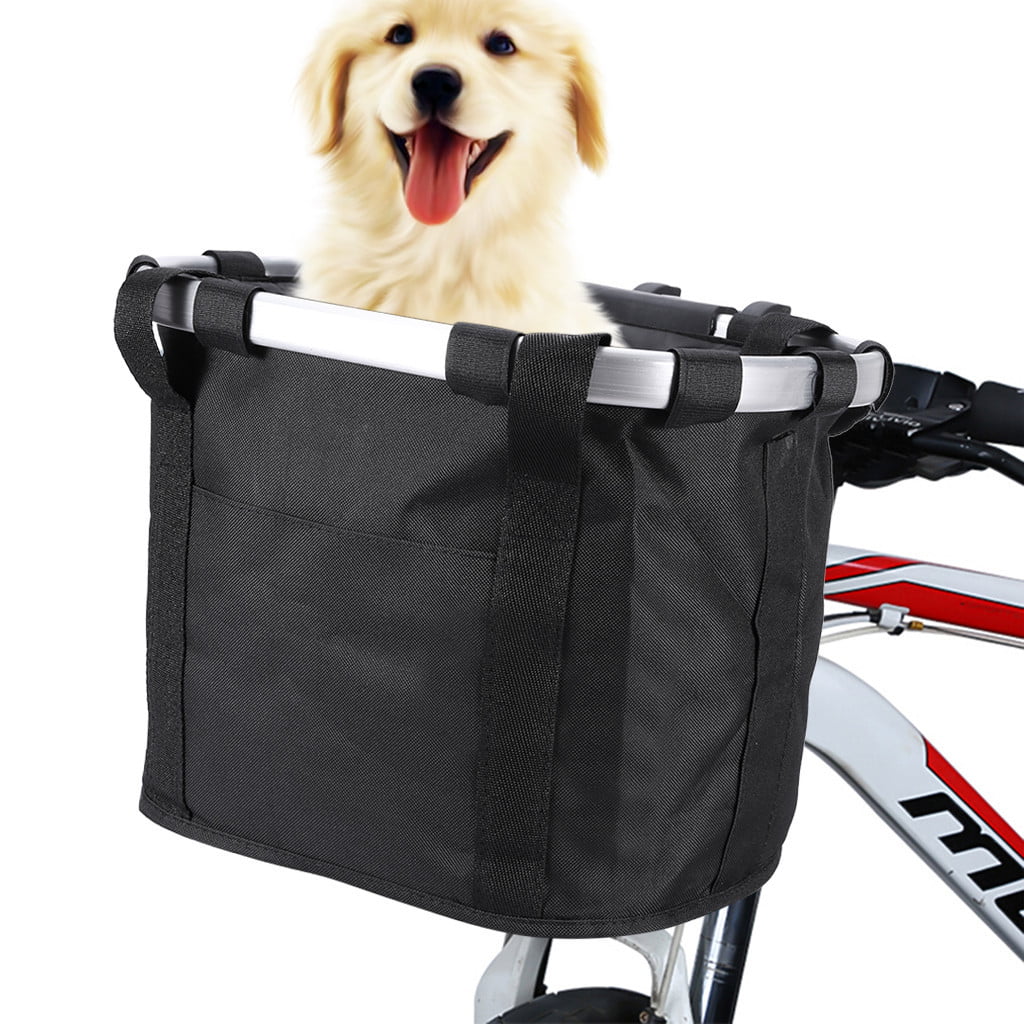 Folding Small Pet Cat Dog Carrier Front Removable Bicycle Handlebar Basket Quick Release Easy Install Detachable Cycling Bag Mountain Picnic Shopping YSONG Bike Basket