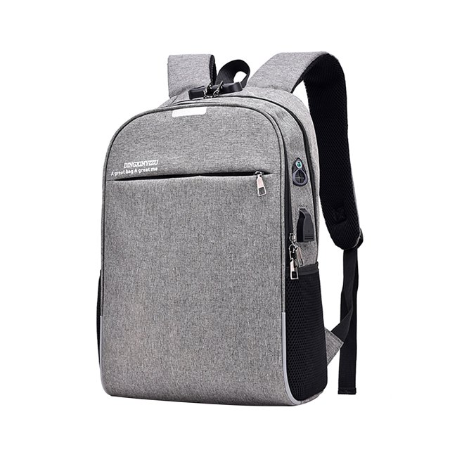 Polyester Multifunctional Laptop Backpack with Anti-Theft Combination Lock, Reflective Strips, External USB Charging Port & Headphone Jack - 18.11x11.81x5.91in (46x30x15cm) for 15.6" Laptop, Tablet,
