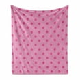 thumbnail image 1 of Hot Pink Soft Flannel Fleece Throw Blanket, Classical Simplistic Pattern Design with Small Pink Dots Spots Girlish Style, Cozy Plush for Indoor and Outdoor Use, 50" x 70", Pink Hot Pink, by Ambesonne, 1 of 6