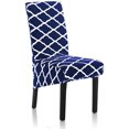 thumbnail image 1 of Stretch Dining Chair Slipcovers, XL/Oversized Removable Washable Soft Spandex Extra Large Dining Room Chair Covers for Kitchen Hotel Table Banquet Geometric Print (4 Per Set, Navy Blue), 1 of 7