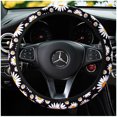 thumbnail image 1 of Protector para volante de coche de 37-39cm sin anillo interior, cubierta para volante de flores de margaritas, conjunto de tres piezas de punto para Interior de coche ZefeiWu 8390615052702, 1 of 1