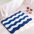 thumbnail image 6 of Wave Pattern Flocked Bath Mat, Non Slip Bathroom Rug with Latex Backing, Soft Absorbent Shower Mat, Washable Floor Carpet for Bathroom and Laundry Room, 6 of 7
