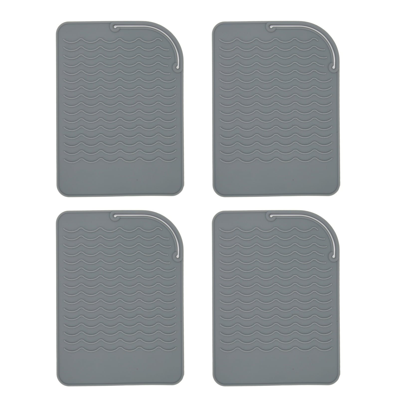 Heat Straightener Pad, Corrugated Design 4Pcs Heat Mat Prevent Slip