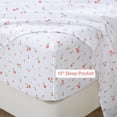 thumbnail image 4 of Pink Floral Twin Size Sheet Set, 3 Pieces Single Bed Sheets for Girls, Cozy Microfiber Fitted Sheet with 15" Deep Pockets & Non-Slip Straps, 4 of 9