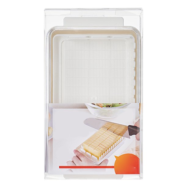 Ounissouiy de mantequilla con tapa Caja de almacenamiento para rebanar a prueba de polvo Plástico transparente Queso Caja de mantenimiento fresco Organizadores de utensilios de cocina Ounissouiy HA004913-00