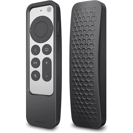 Fintie 2-in-1 Protective Case for 2021 Apple TV 4K / HD Siri Remote (2nd Generation) and Apple AirTag - Lightweight Anti Slip Shockproof Cover , Black
