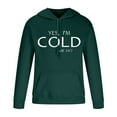 thumbnail image 3 of YLSDY Fashion Hooded Sweatshirt for Men Casual, Letter Print Yes I'm Cold Pullover Long Sleeve Relaxed Fit Y2k Streetwear Army Green XXL, 3 of 5