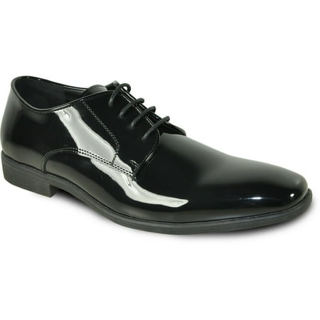 

Vangelo Men Dress Shoe Tux-12 Oxford Tuxedo for Prom & Wedding Black Patent 8.5W