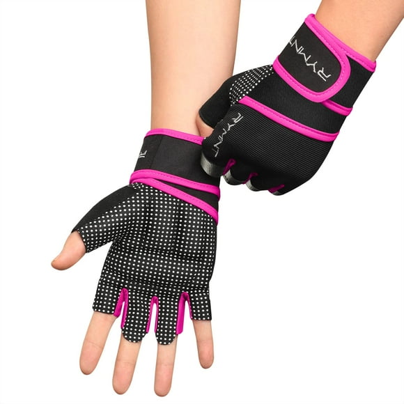Guantes de entrenamiento RYMNT con soporte para la muñeca, color rosa y pequeño