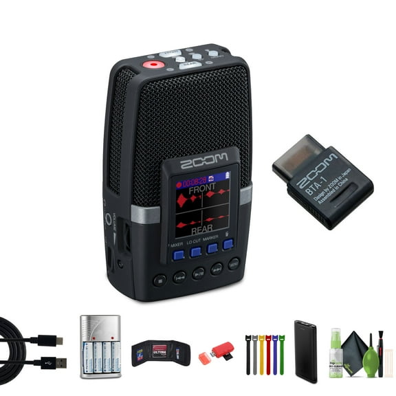 Zoom H2essential Multi-Mic Handy Recorder Bundle With BTA-1 Bluetooth Adapter for ARQ AR-48, L-20, R20, H3-VR & F6   USB Card Reader, SD/microSD   More