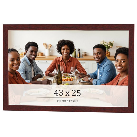 43x25 Frame Brown Solid Wood Picture Frame Width 0.75 Inches | Interior Frame Depth 0.5 Inches |