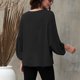 thumbnail image 4 of Blusa casual sólida de manga 3/4 con cuello en V de verano para mujer a la moda Fridja  czfsfas4638, 4 of 7