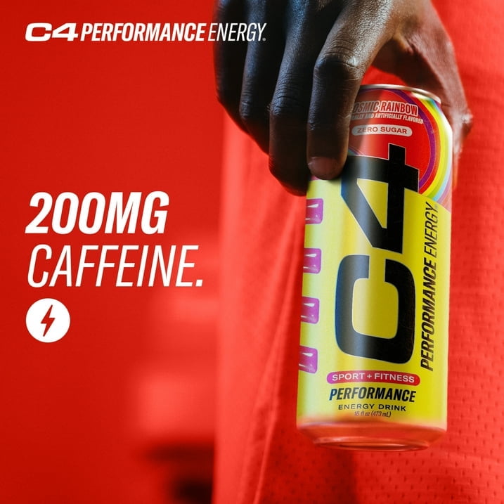 (3 pack) C4 Performance Energy Drink, Cosmic Rainbow, 16oz, Single Can
