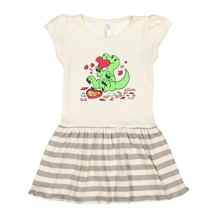 

Inktastic Raptor Destroying Heart Chocolate Box Gift Toddler Girl Dress