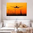 thumbnail image 2 of Elephant Stock Airport Landing Silhouette Wall Art - Horizontal Canvas Wall Art - Hallway Wall Decor - Transportation Canvas - Orange And Black Decor - 48" x 32", 2 of 8