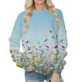thumbnail image 1 of CNKOO Femmes Sweat-Shirt à Manches Longues Imprimé O Col Pull en Vrac Sweat-Shirt d'Automne, 1 of 4