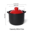 thumbnail image 3 of Bol à Sucre en Forme de Casserole Rétro, Couvercle Coloré avec Cuillère en Céramique, Pot à Sucre en Céramique, Pots à Épices en Porcelaine-Rouge-280ml, 3 of 7
