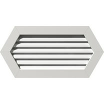 18"W x 32"H Horizontal Peaked Gable Vent (23 1/2"W x 37"H Frame Size): Functional, PVC Gable Vent w/ 1" x 4" Flat Trim Frame