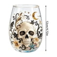 thumbnail image 3 of 1PC Halloween Drinking Glass,2D Skull Art Printed Design Gothic Decor Tumbler,Stemless Glass Drinking Glass for Halloween Parties and Holiday Gatherings., 3 of 5