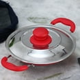 thumbnail image 3 of Wonderchef Non-Stick Aluminum Curved Appam and Crepe Pan with Lid,  22 cm, Crimson Red, 3 of 3