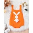 thumbnail image 2 of Newborn Baby Boys Girls Easter Overalls Sleeveless Bunny Print Knit Rompers, 2 of 9